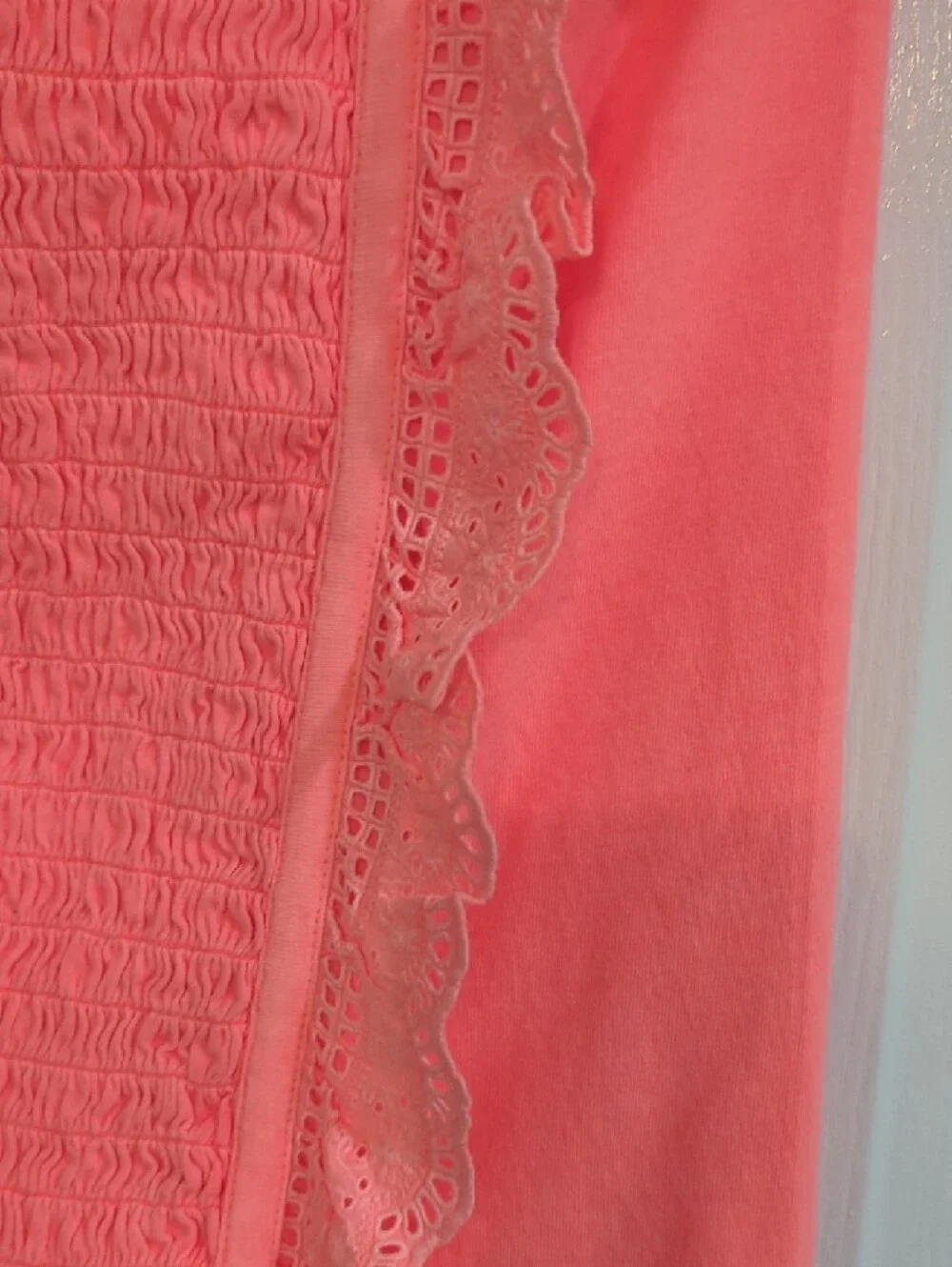 Justice Coral Ruffle Smocked Tank Top Sz XL 16/18